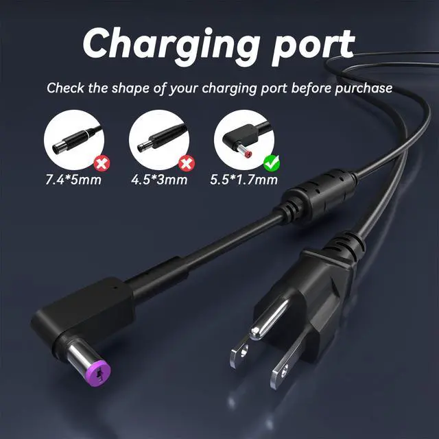 Alt view image 3 of 6 - 2026 135W 5.5 * 1.7mm Laptop Charger Compatible with Acer Nitro 5 | Fit for Acer Nitro 5 Gaming Laptop AN515-58 AN515-44 AN515-54 AN515-55 Nitro V 15 V 16S V 17 AI ANV15 15.6" RTX3050 RTX3060