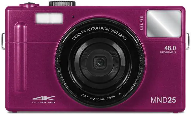 Main image of MND25 48MP Autofocus Camera, 4K Video, 16X Zoom (Magenta) | Capture sharp photos and video with intuitive controls for travel, family and everyday moments