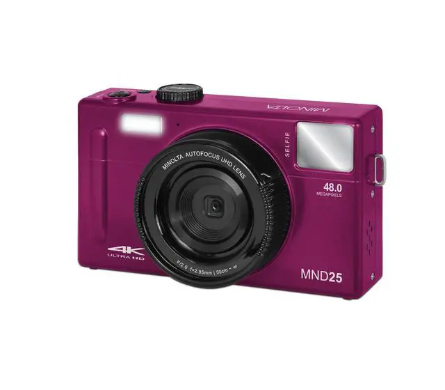 Alt view image 2 of 5 - MND25 48MP Autofocus Camera, 4K Video, 16X Zoom (Magenta) | Capture sharp photos and video with intuitive controls for travel, family and everyday moments