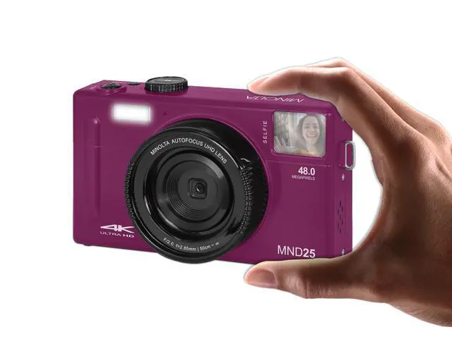 Alt view image 5 of 5 - MND25 48MP Autofocus Camera, 4K Video, 16X Zoom (Magenta) | Capture sharp photos and video with intuitive controls for travel, family and everyday moments