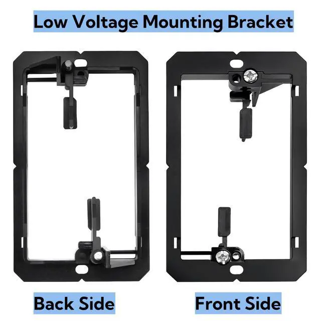 Alt view image 3 of 6 - 25 Pack Low Voltage Mounting Bracket, 1 Gang Flush Mounting Wall Plate, Drywall Cables Pass Through Wallboard, Single Gang Cord Hider for Telephone Wires, Network Cables, Speaker Cables