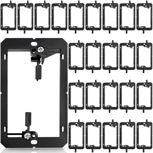 Alt view image 5 of 6 - 25 Pack Low Voltage Mounting Bracket, 1 Gang Flush Mounting Wall Plate, Drywall Cables Pass Through Wallboard, Single Gang Cord Hider for Telephone Wires, Network Cables, Speaker Cables