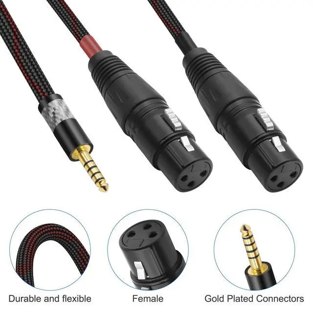 Alt view image 4 of 6 - 4.4mm to Dual XLR 3 Pin Balance Female Headphone Audio Splitter | Adapter Cable HiFi for PHA2A WMLA ZX300A DAC AMP - 0.5M/1.6FT (4.4mm to 2*XLR Female)