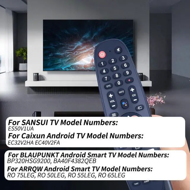 Alt view image 2 of 6 - EC32V2HA EC40V2FA Replacement Remote Only for SANSUI ES50V1UA, BLAUPUNKT, Caixun, ARRQW TVs - No Voice Function