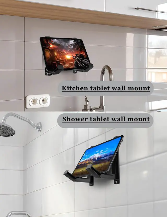 Alt view image 4 of 6 - Universal Wall Mount for Keyboard/Laptop/Tablet, (Black) | Storage Organizer Wall Display Rack Holder for Electronics, Wall Hangers for Pictures/ Paintings/ Frames/ Books
