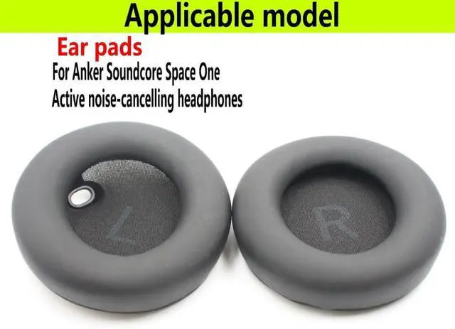 Alt view image 3 of 6 - Replacement Ear Pads for Anker Soundcore Space One Headphones Black | Soft high-quality protein leather / Slow recovery memory foam ear pads / Ear cover