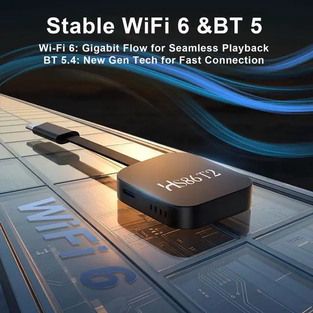 Alt view image 6 of 6 - Latest Smart TV Stick Android 14.0 2026 4K @60fps Ultra HD TV Stick Android Box 2GB RAM 16GB ROM RK3518 Processor Dual WiFi 6 2.4G/5G BT5 HDR10+ USB2.0 HDMI 2.0 with Bluetooth Voice Remote Control