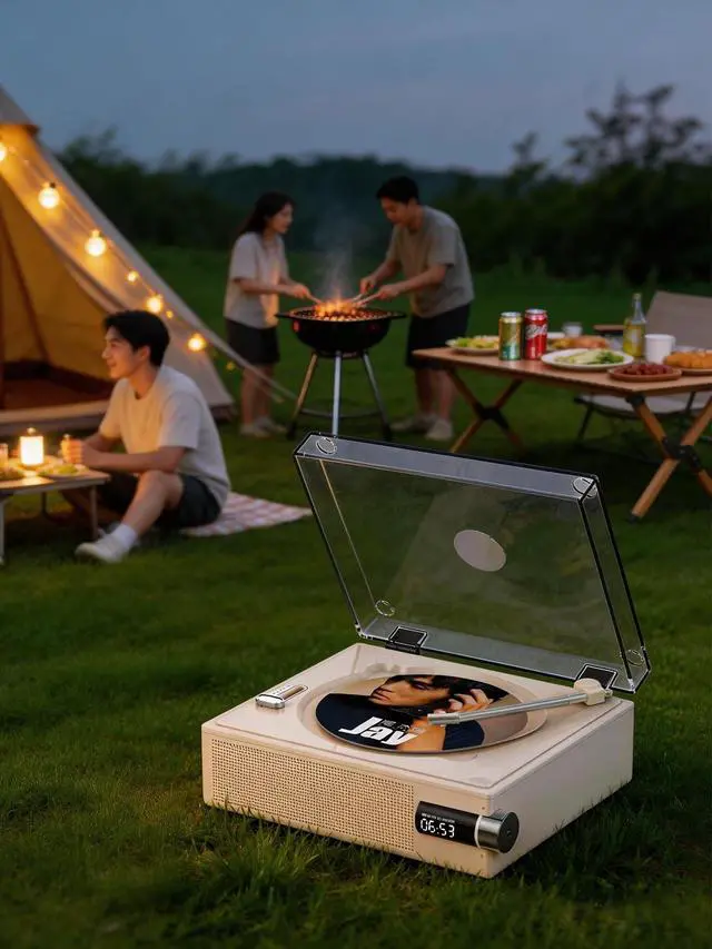 Alt view image 6 of 6 - Portable Bluetooth CD Player with Speakers for Home, Kids, Ederly and Car | 2000mAh Rechargeable Small Retro Desktop Music Player with Remote Control Support CD/AUX/USB/Bluetooth Playback
