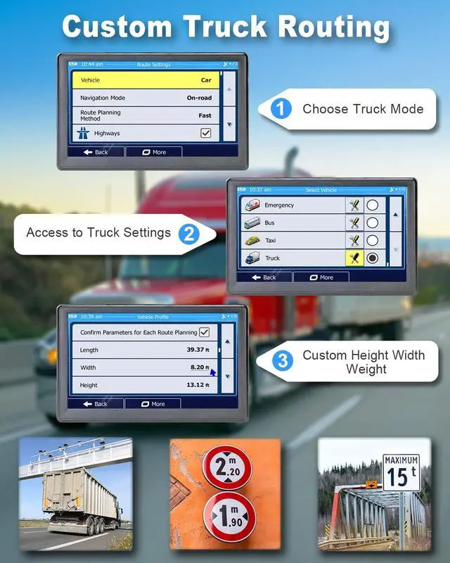 Alt view image 3 of 6 - GPS Navigator for Car, Truck GPS Commercial Drivers 2026,7 inch | Free Maps Updates, with 7 inch TouchScreen, Custom Truck Routing, Spoken Driver Alerts