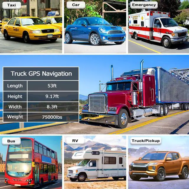 Alt view image 5 of 6 - GPS Navigator for Car, Truck GPS Commercial Drivers 2026,7 inch | Free Maps Updates, with 7 inch TouchScreen, Custom Truck Routing, Spoken Driver Alerts