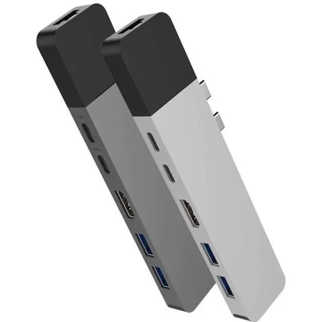 Alt view image 2 of 5 - Drive USB C Hub, NET 6-in-2 for MacBook Pro Air, Multi-Port USB-C Dongle w/Gigabit Ethernet, 40Gbps/100W PD, 5Gbps/60W PD, 4K30Hz HDMI