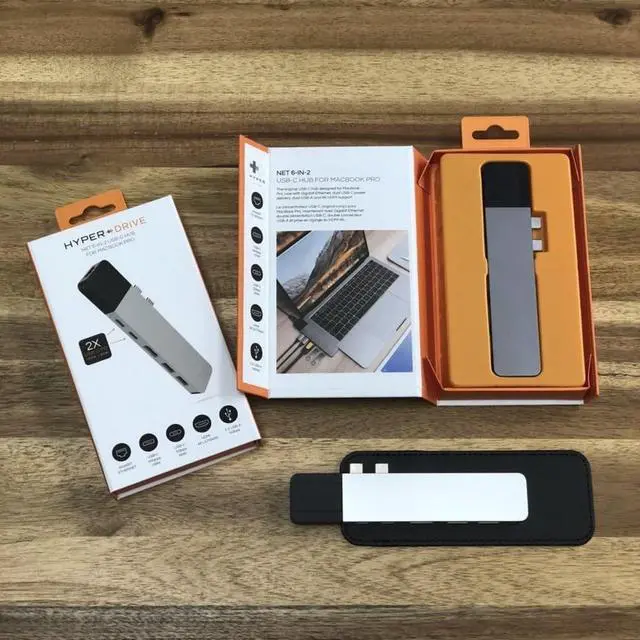 Alt view image 5 of 5 - Drive USB C Hub, NET 6-in-2 for MacBook Pro Air, Multi-Port USB-C Dongle w/Gigabit Ethernet, 40Gbps/100W PD, 5Gbps/60W PD, 4K30Hz HDMI