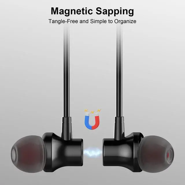 Alt view image 5 of 6 - USB C Wired Headphones Magnetic in Ear Type C Earbuds with Mic Nylon Black | Nylon Braided Tangle-Free USB C Earphones for iPhone 17 16 15 Galaxy S26 S25 S24 for Google Pixel 10 for iPad/MacBook Andro