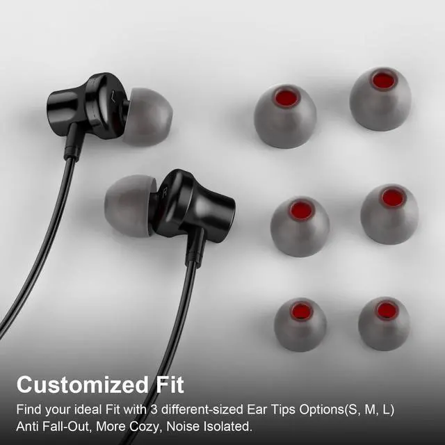 Alt view image 6 of 6 - USB C Wired Headphones Magnetic in Ear Type C Earbuds with Mic Nylon Black | Nylon Braided Tangle-Free USB C Earphones for iPhone 17 16 15 Galaxy S26 S25 S24 for Google Pixel 10 for iPad/MacBook Andro