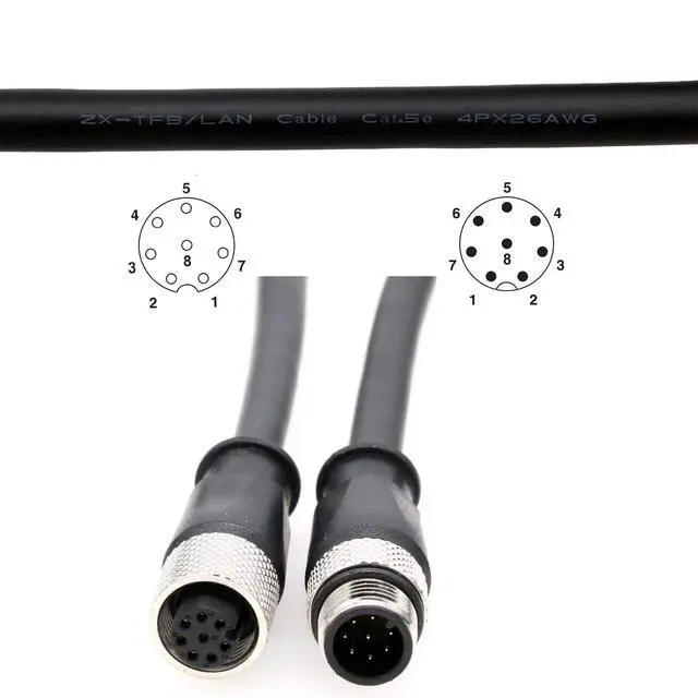 Alt view image 3 of 5 - Ethernet Extension Cable for Humminbird Helix 7 8 9 10 12 15 G2N to Minn Kota Terrova Motor, Fish Finder Network Switch, 8 Pin Male Female, Waterproof 3m