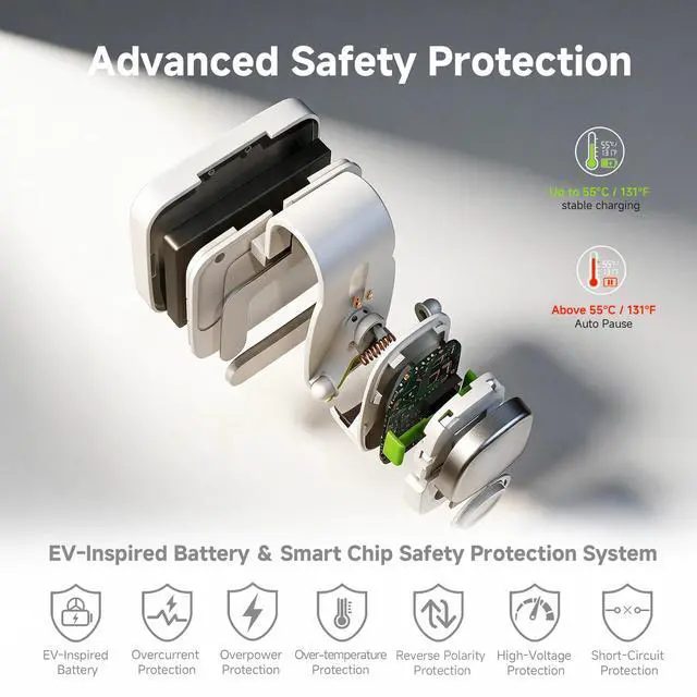 Alt view image 6 of 6 - Fast Car Visor Charger for Ray-Ban Meta Gen 1 & Gen 2 | 2000mAh Glasses Visor Charger, Car Visor Mounting Charger for Wayfarer, Skyler, Mini Power Bank One-Hand Charging in Car
