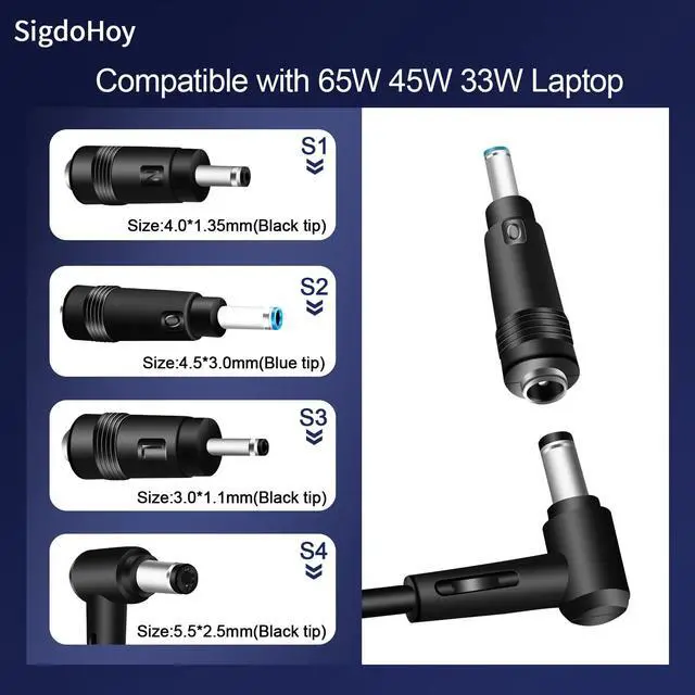 Alt view image 2 of 6 - Laptop Charger Compatible with Asus Vivobook Flip 17 14 15, S14 S15 S13, Go 15 14 12 with Round Connector 65W/45W/33W