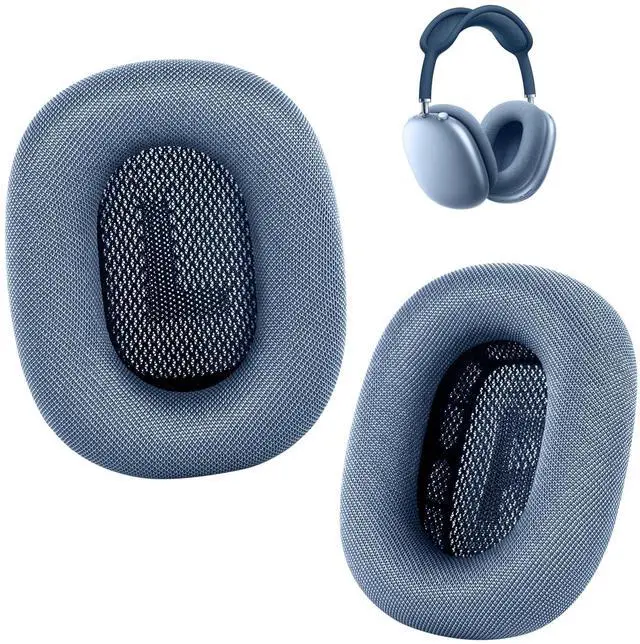 Main image of Ear Cushions for AirPods Max Headphone - Upgraded Mesh Earpads Replacement Compatible for Apple AirPods Max with Silicone Layer, Magnet, Memory Foam and Noise Isolation (Sky Blue)