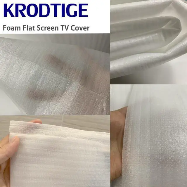 Alt view image 5 of 6 - Large Foam Flat Screen TV Cover(Fits TV Screens up to 86"-90") 84" L x 52" W Cushion Foam Wrap Pouches-1 Pack