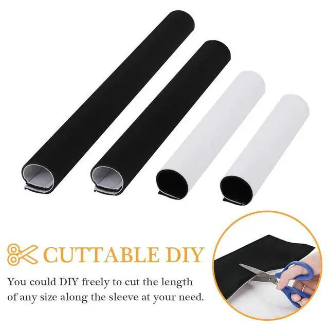 Alt view image 5 of 6 - 120" Neoprene Cable Management Organizer, Reversible Flexible Cuttable DIY Hole Cord Hider Cover Sleeve for Office TV Computer Home Desk Protect Wires