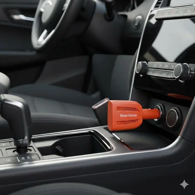 Alt view image 2 of 6 - HearGrow 100W Power Inverter for Vehicle: Fanless Direct Cigarette Lighter Car Charger Adapter - Orange Ultra Compact Silent Plug-in Outlet for Laptop CPAP Camping Road Trip & Emergency
