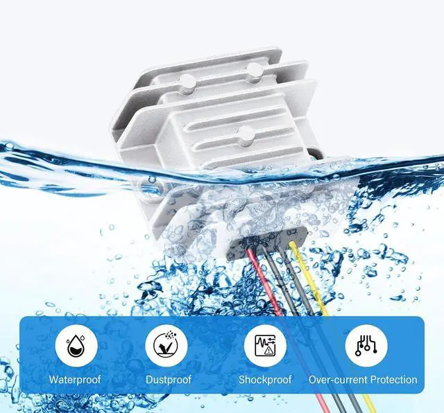 Alt view image 3 of 6 - DC 12V 24V to 6V 10A 60W Car Power Step Down Converter Voltage Regulator Reducer Waterproof Buck Module