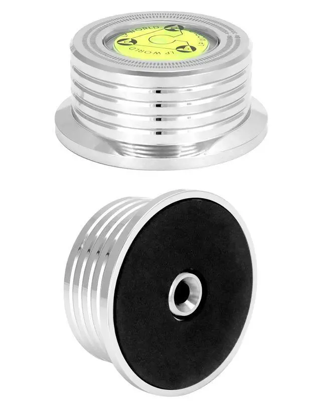Alt view image 2 of 6 - Record Weight Phono Disc Stabilizer, 60HZ Record Weight Stabilizer, with Bubble Leveling (60Hz, Silver)