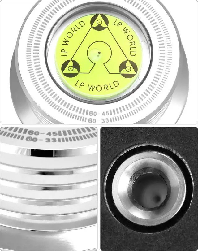 Alt view image 5 of 6 - Record Weight Phono Disc Stabilizer, 60HZ Record Weight Stabilizer, with Bubble Leveling (60Hz, Silver)