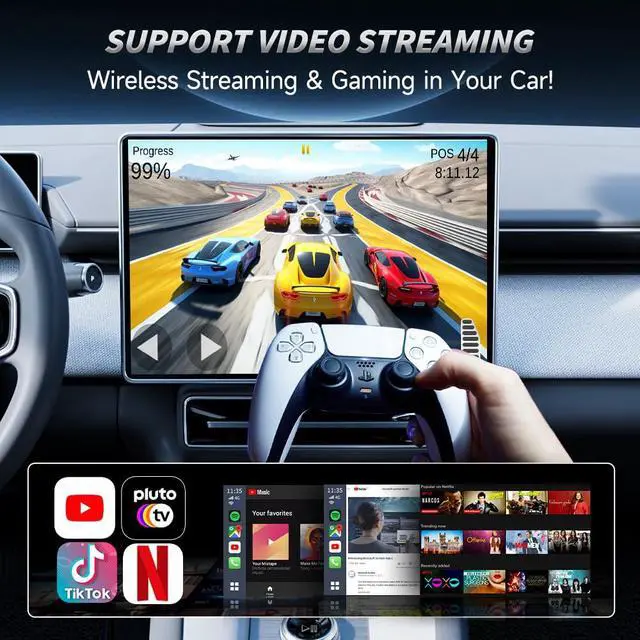 Alt view image 2 of 6 - AI Box CPC200-Tbox Wireless CarPlay & Android Auto Adapter | Wired CarPlay to Wireless, Android 13.0 System, Netflix YouTube TikTok, Google Play, GPS+Glonass, 8GB+128GB, SM6225 Octa-core