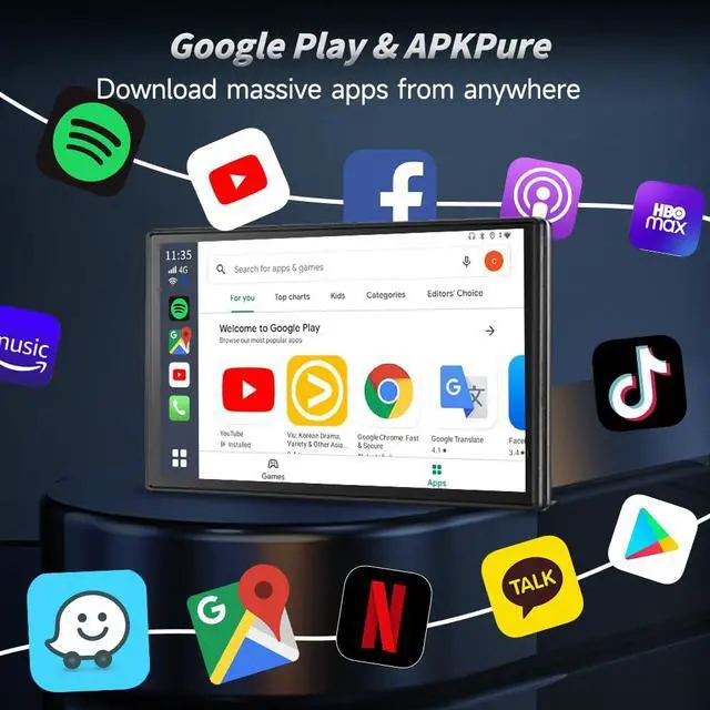 Alt view image 3 of 6 - AI Box CPC200-Tbox Wireless CarPlay & Android Auto Adapter | Wired CarPlay to Wireless, Android 13.0 System, Netflix YouTube TikTok, Google Play, GPS+Glonass, 8GB+128GB, SM6225 Octa-core