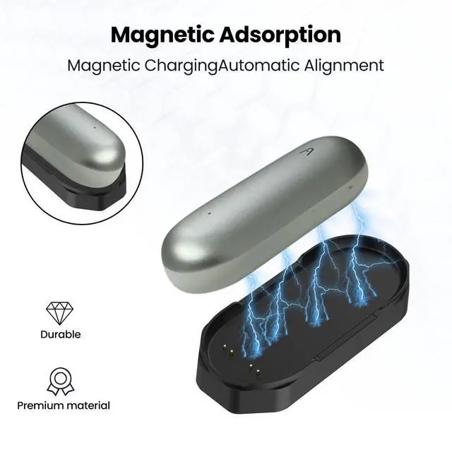 Alt view image 3 of 6 - 2Pack Charging Base for PLAUD Note Pin Charger, Magnetic Charging Stand Charging Base for PLAUD NotePin Voice Recorder (Black&White)