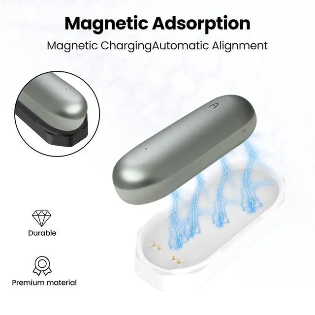 Alt view image 6 of 6 - 2Pack Charging Base for PLAUD Note Pin Charger, Magnetic Charging Stand Charging Base for PLAUD NotePin Voice Recorder (Black&White)