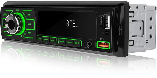 Main image of Single Din Car Radio, Bluetooth Car Stereo, Car Multimedia Audio Receiver with Voice Control, AUX/USB/TF Input, APP Control and Location Tracking, FM Radio, Audio Recording