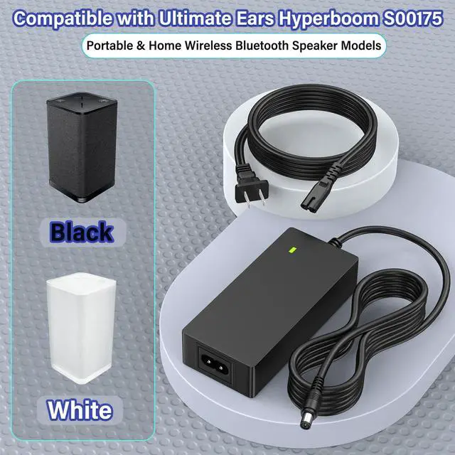 Alt view image 2 of 6 - 19V Speaker Charger Fit for Ultimate Ears Hyperboom Speaker S00175 190474 | Power AC Adapter for Ultimate Ears UE Hyper Boom Portable Wireless Party Bluetooth Speaker 884-001085 984-001591 DSA-90PFE-1