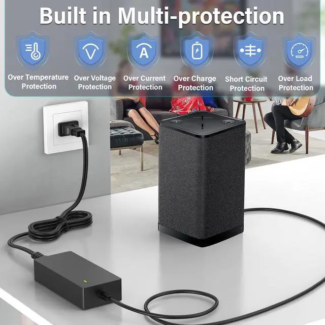 Alt view image 5 of 6 - 19V Speaker Charger Fit for Ultimate Ears Hyperboom Speaker S00175 190474 | Power AC Adapter for Ultimate Ears UE Hyper Boom Portable Wireless Party Bluetooth Speaker 884-001085 984-001591 DSA-90PFE-1