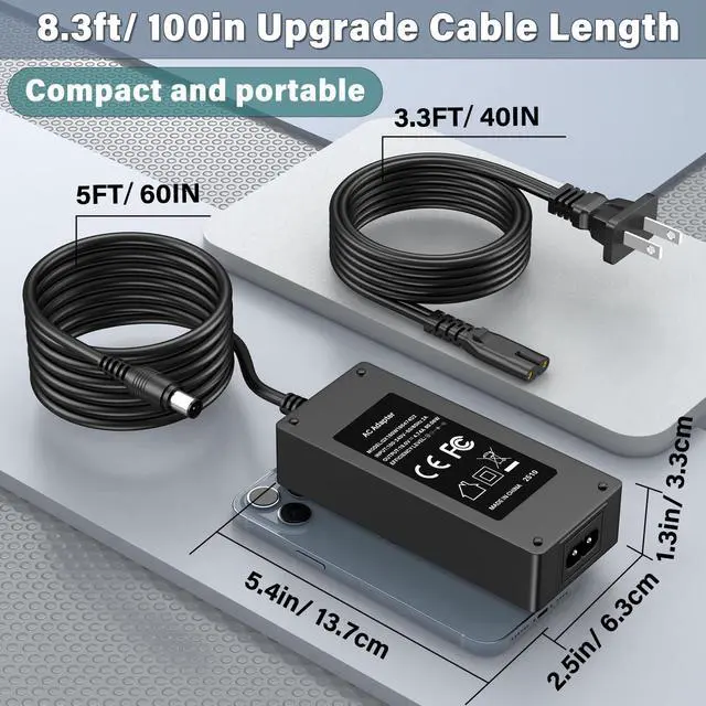 Alt view image 6 of 6 - 19V Speaker Charger Fit for Ultimate Ears Hyperboom Speaker S00175 190474 | Power AC Adapter for Ultimate Ears UE Hyper Boom Portable Wireless Party Bluetooth Speaker 884-001085 984-001591 DSA-90PFE-1