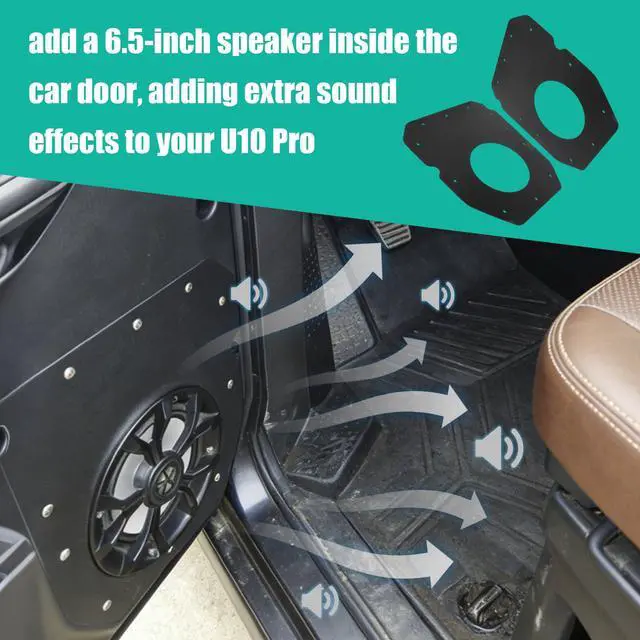 Alt view image 4 of 6 - Front Door Speaker Mount Plates for CF MOTO U10 PRO Highland 6.5 Inch Pair | Left & Right, Includes Mounting Hardware, Sealing Design, Door Panel Trimming Required