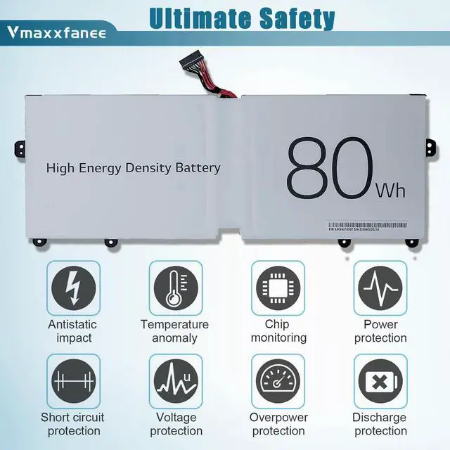 Alt view image 4 of 6 - LBV7227E Laptop Battery Replacement for LG Gram 15Z90N 17Z90N Gram 16 2-in-1 16T90P 16Z90P 16Z90PC 16Z90PG 16ZD90P 17Z90P Series 80Wh 7.74V 10336mAh