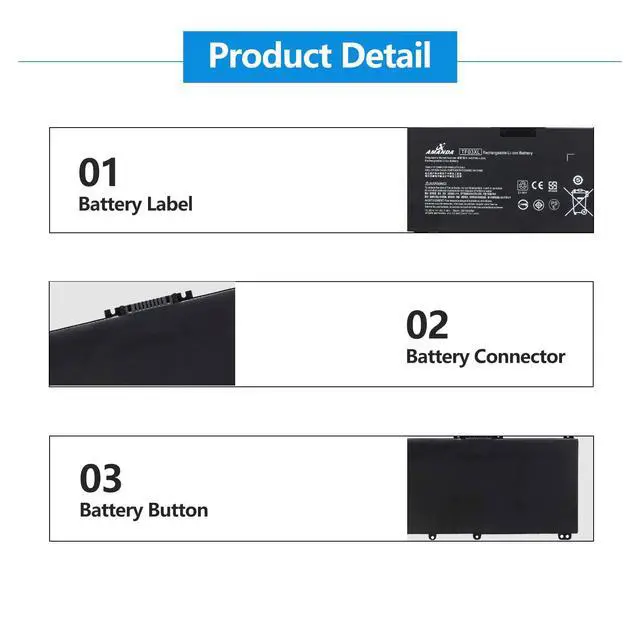 Alt view image 3 of 6 - TF03XL Laptop Battery Replacement for HP Pavilion X360 15-CC 15-CD | for 920070-855 920046-421 14M-CD0003DX 15-CC060WM 15-CC0XX 15-CC123CL 15-CC023CL 15-CC1XX 15-CC563ST 17-AR050WM 920070-855