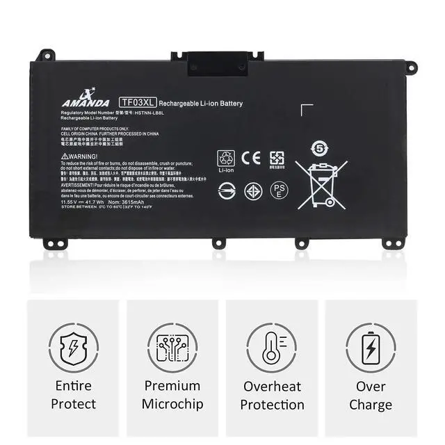 Alt view image 4 of 6 - TF03XL Laptop Battery Replacement for HP Pavilion X360 15-CC 15-CD | for 920070-855 920046-421 14M-CD0003DX 15-CC060WM 15-CC0XX 15-CC123CL 15-CC023CL 15-CC1XX 15-CC563ST 17-AR050WM 920070-855