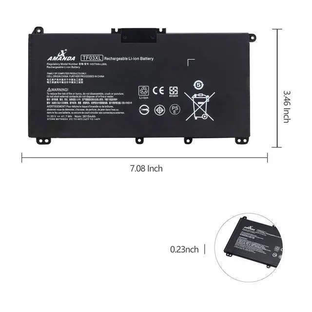 Alt view image 5 of 6 - TF03XL Laptop Battery Replacement for HP Pavilion X360 15-CC 15-CD | for 920070-855 920046-421 14M-CD0003DX 15-CC060WM 15-CC0XX 15-CC123CL 15-CC023CL 15-CC1XX 15-CC563ST 17-AR050WM 920070-855
