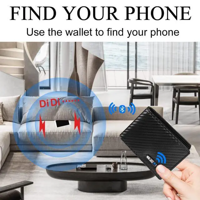 Alt view image 2 of 6 - 1Pc Smart Wallet for Men, GPS Tracker Card Finder, Slim Card Holder, Valentines Day Gift for Boyfriend