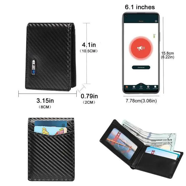 Alt view image 6 of 6 - 1Pc Smart Wallet for Men, GPS Tracker Card Finder, Slim Card Holder, Valentines Day Gift for Boyfriend