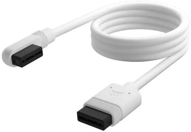 Main image of iCUE Link Slim Cable - 600mm Straight/Slim 90° - White