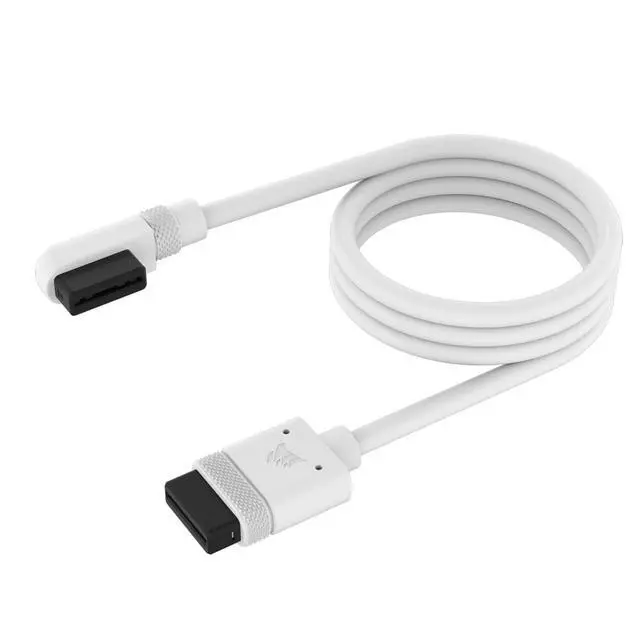 Alt view image 2 of 5 - iCUE Link Slim Cable - 600mm Straight/Slim 90° - White