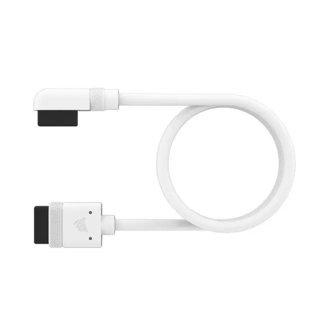 Alt view image 3 of 5 - iCUE Link Slim Cable - 600mm Straight/Slim 90° - White