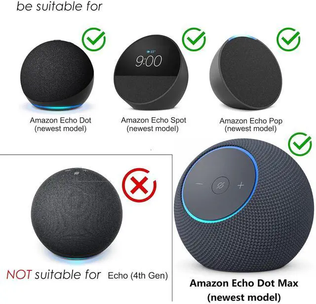 Alt view image 6 of 6 - Desktop Holder Mount Stand Compatible for Echo Dot Max, Echo Spot (2024 Release) and Echo Pop and Other Suitable Speakers