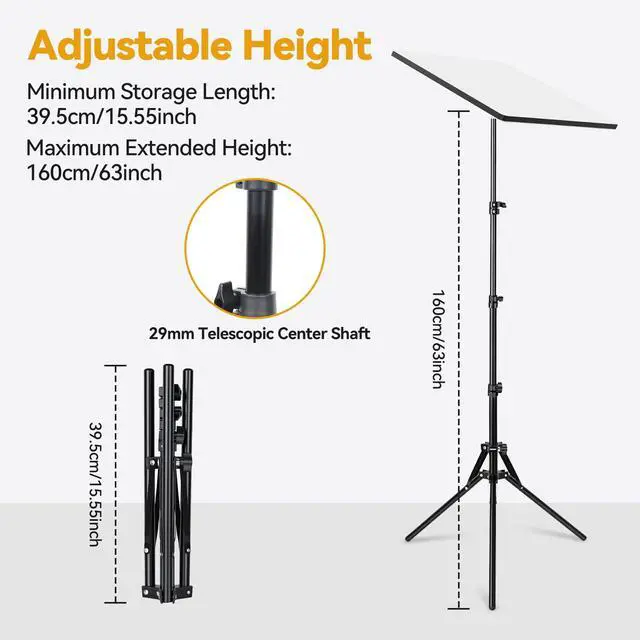 Alt view image 3 of 6 - 63'' Starlink Mini Tripod Mount, with Starlink 1/4" Screw Adapter | Adjustable Height Portable Reverse Foldable Light Stand, Tripod Stand with U-Shaped Ground Stakes for Outdoor & Yard