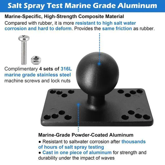 Alt view image 2 of 6 - C Size 1.5 Inch Aluminum Fish Finder Mount Plate Fits Helix | Fits Humminbird Helix 5 and 7. Includes mounting hardware. Compatible with RAM Mounts 38mm C size arms