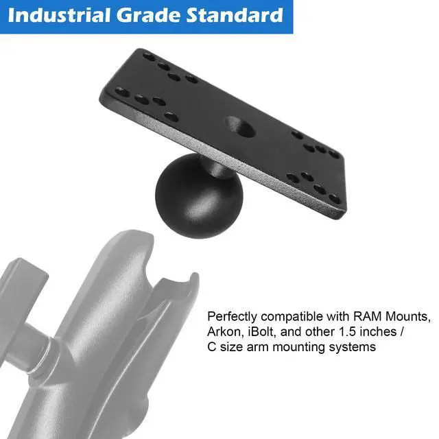 Alt view image 4 of 6 - C Size 1.5 Inch Aluminum Fish Finder Mount Plate Fits Helix | Fits Humminbird Helix 5 and 7. Includes mounting hardware. Compatible with RAM Mounts 38mm C size arms